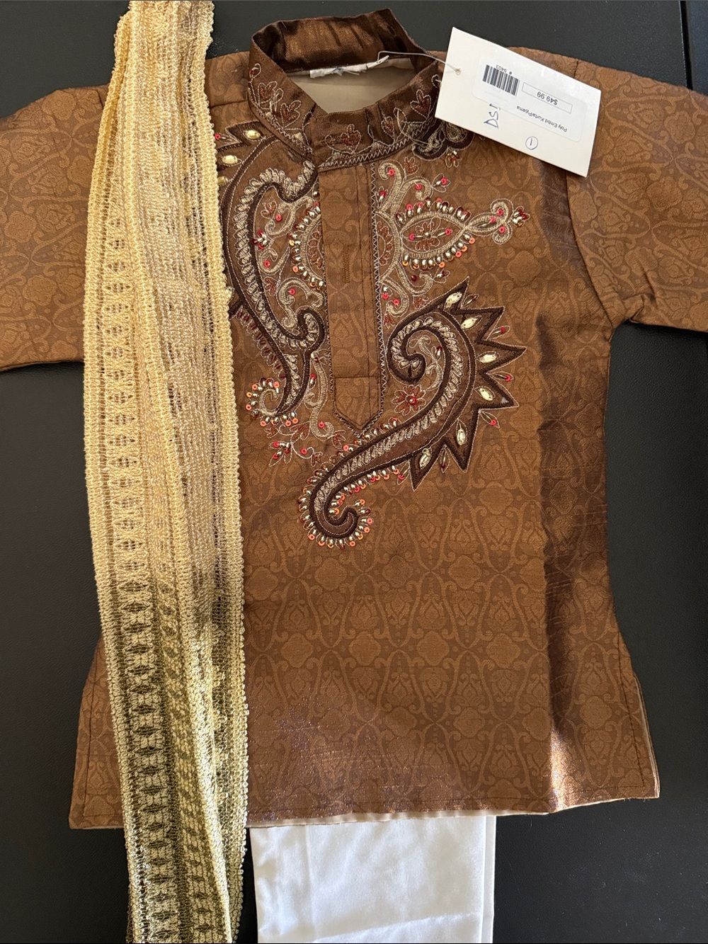 Boys size 1 Kurta Set with Scarf